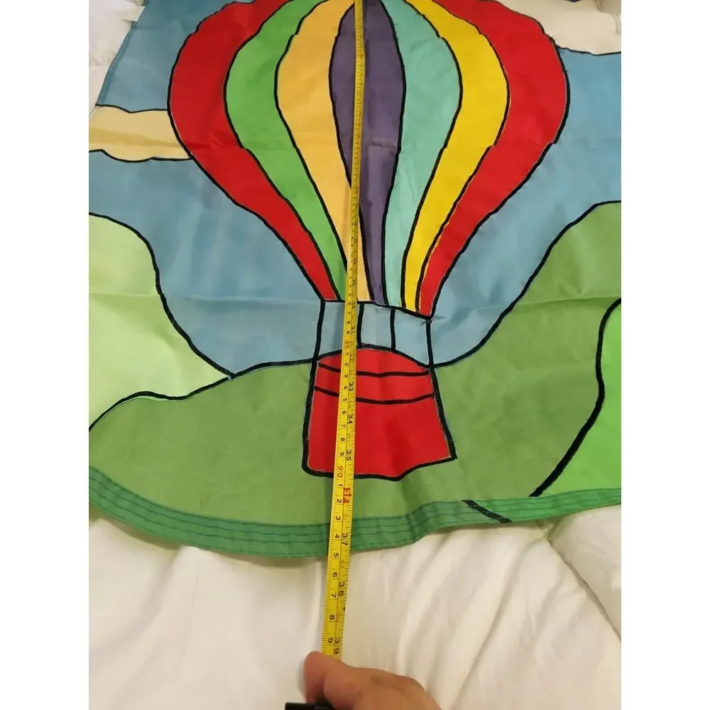 Vtg 90's 100% Nylon Large Outdoor Hot Air Balloon Banner Garder Decor Y2K